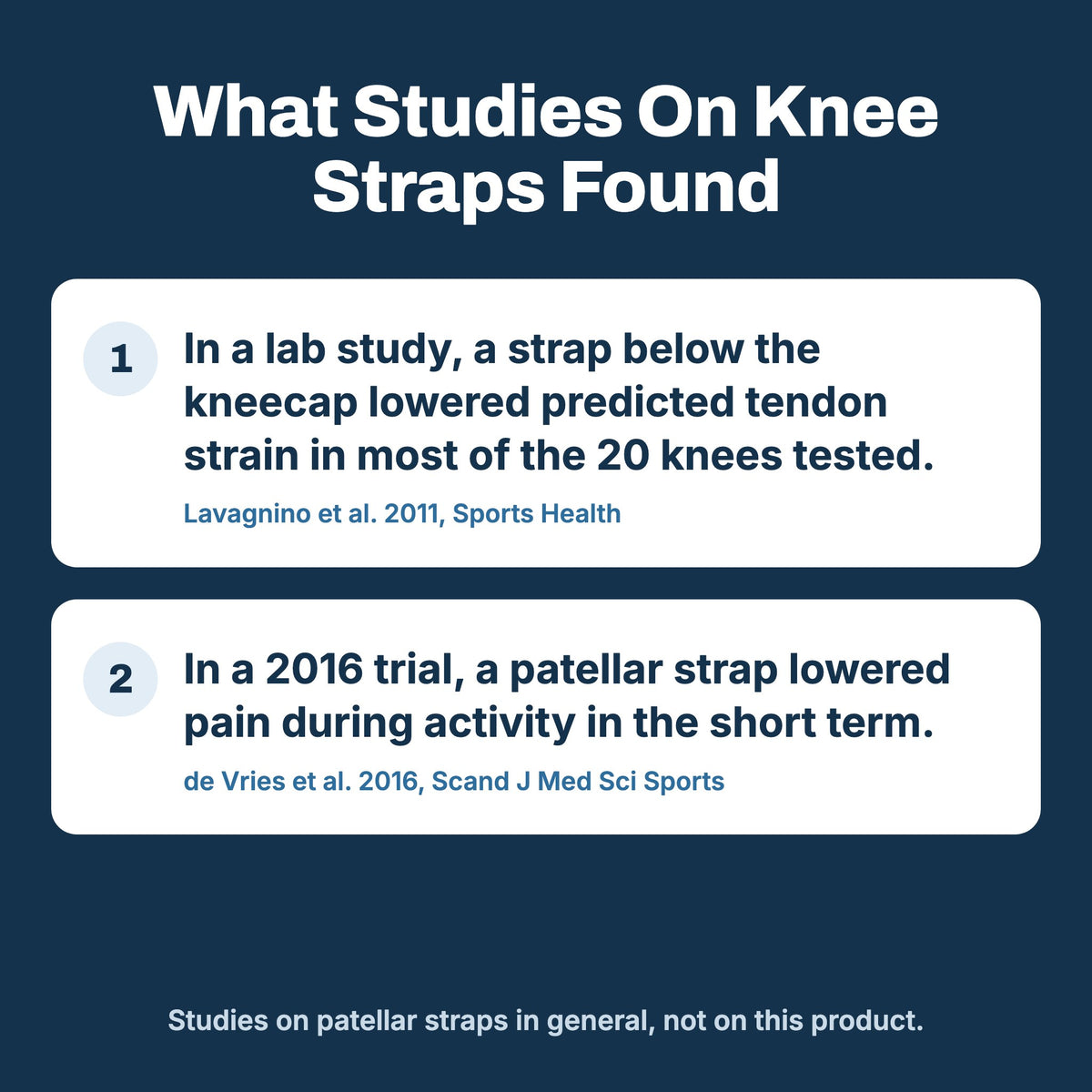 What studies on patellar straps found