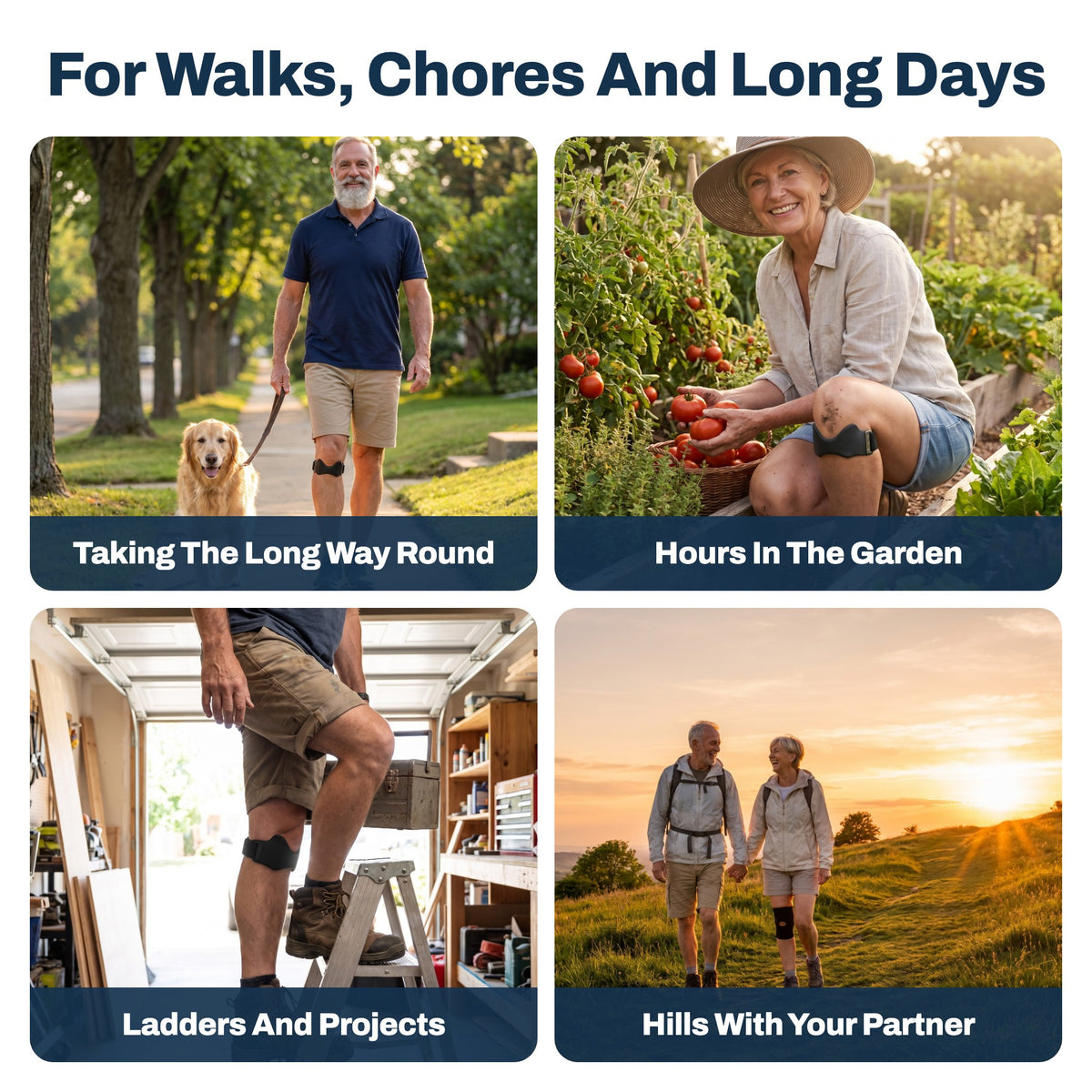 KneeLift on daily walks, in the garden, on ladders and on hills